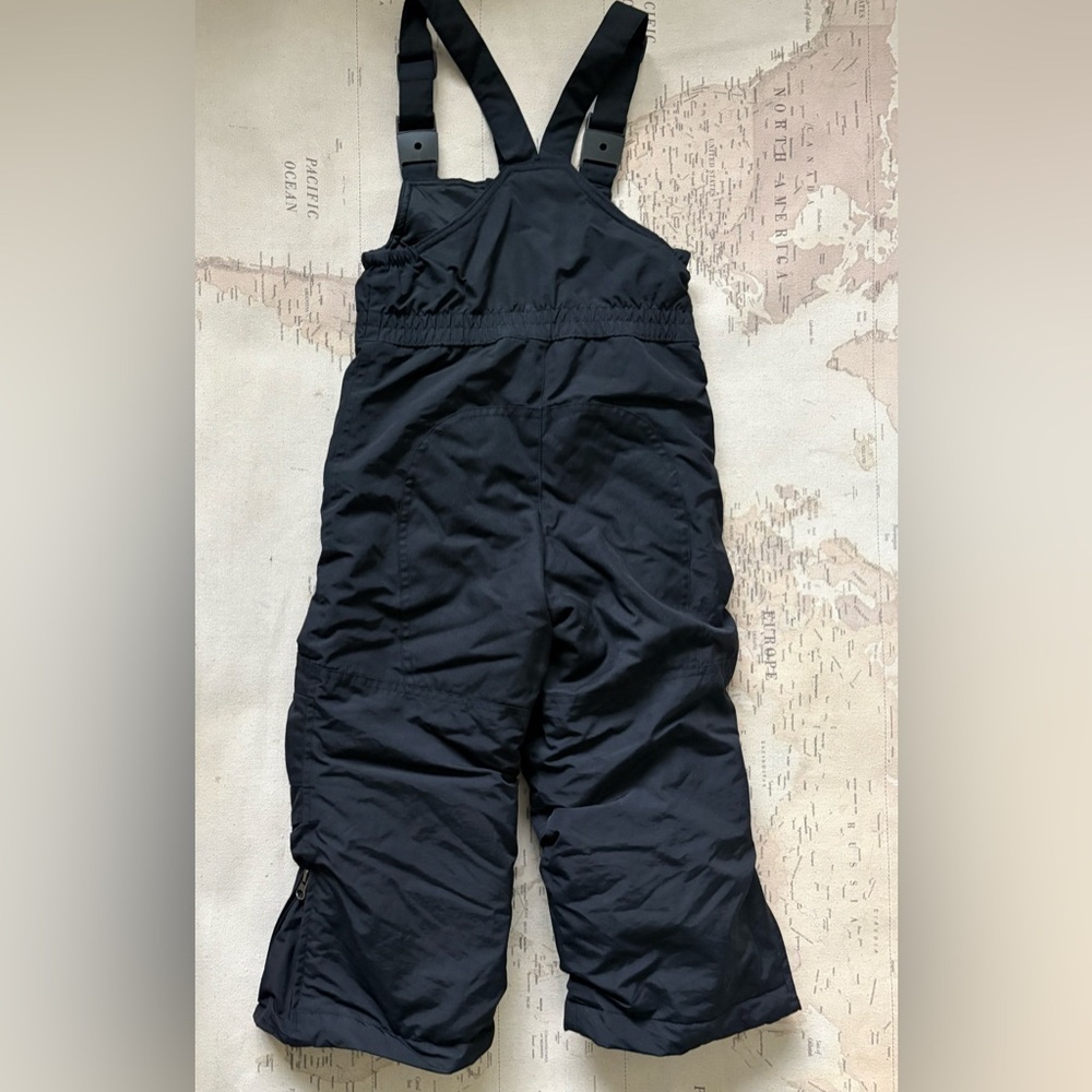 Lands End Grow-A-Longs Black Ski Bib Overalls Size S 5/6
